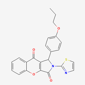 molecular formula C23H18N2O4S B4091509 1-(4-propoxyphenyl)-2-(1,3-thiazol-2-yl)-1,2-dihydrochromeno[2,3-c]pyrrole-3,9-dione 