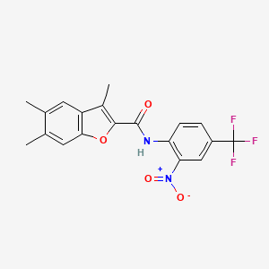 3,5,6-trimethyl-N-[2-nitro-4-(trifluoromethyl)phenyl]-1-benzofuran-2-carboxamide