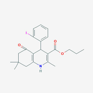 Propyl 4-(2-iodophenyl)-2,7,7-trimethyl-5-oxo-1,4,5,6,7,8-hexahydroquinoline-3-carboxylate