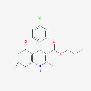 molecular formula C22H26ClNO3 B409159 Propyl 4-(4-chlorophenyl)-2,7,7-trimethyl-5-oxo-1,4,5,6,7,8-hexahydro-3-quinolinecarboxylate 