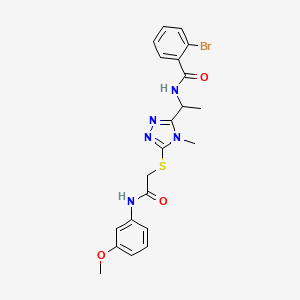 molecular formula C21H22BrN5O3S B4091593 2-bromo-N-{1-[5-({2-[(3-methoxyphenyl)amino]-2-oxoethyl}sulfanyl)-4-methyl-4H-1,2,4-triazol-3-yl]ethyl}benzamide 