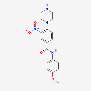 N-(4-methoxyphenyl)-3-nitro-4-(1-piperazinyl)benzamide