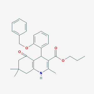 molecular formula C29H33NO4 B409161 Propyl 4-[2-(benzyloxy)phenyl]-2,7,7-trimethyl-5-oxo-1,4,5,6,7,8-hexahydro-3-quinolinecarboxylate 