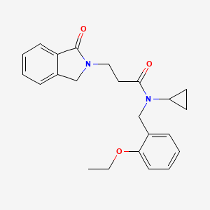 molecular formula C23H26N2O3 B4091620 N-cyclopropyl-N-(2-ethoxybenzyl)-3-(1-oxo-1,3-dihydro-2H-isoindol-2-yl)propanamide 