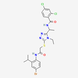 N-(1-{5-[(2-{[4-bromo-2-(propan-2-yl)phenyl]amino}-2-oxoethyl)sulfanyl]-4-ethyl-4H-1,2,4-triazol-3-yl}ethyl)-2,4-dichlorobenzamide