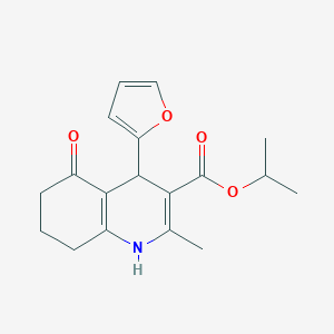 molecular formula C18H21NO4 B409164 Propan-2-yl 4-(furan-2-yl)-2-methyl-5-oxo-1,4,5,6,7,8-hexahydroquinoline-3-carboxylate CAS No. 299451-90-4