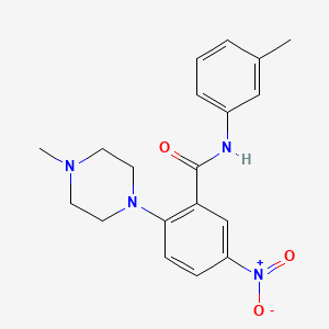 molecular formula C19H22N4O3 B4091641 N-(3-methylphenyl)-2-(4-methyl-1-piperazinyl)-5-nitrobenzamide 