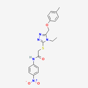 2-({4-ethyl-5-[(4-methylphenoxy)methyl]-4H-1,2,4-triazol-3-yl}thio)-N-(4-nitrophenyl)acetamide