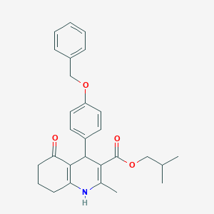 molecular formula C28H31NO4 B409167 Isobutyl 4-[4-(benzyloxy)phenyl]-2-methyl-5-oxo-1,4,5,6,7,8-hexahydro-3-quinolinecarboxylate 