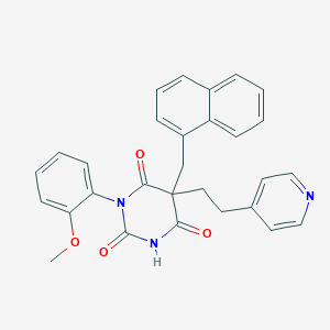 1-(2-Methoxyphenyl)-5-(naphthalen-1-ylmethyl)-5-(2-pyridin-4-ylethyl)-1,3-diazinane-2,4,6-trione