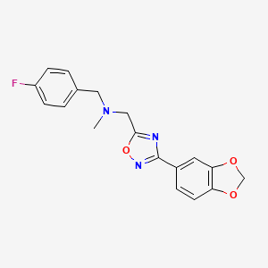 molecular formula C18H16FN3O3 B4091704 1-[3-(1,3-benzodioxol-5-yl)-1,2,4-oxadiazol-5-yl]-N-(4-fluorobenzyl)-N-methylmethanamine 