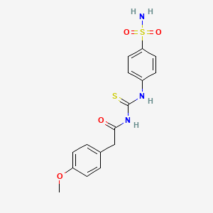 molecular formula C16H17N3O4S2 B4091721 2-(4-methoxyphenyl)-N-[(4-sulfamoylphenyl)carbamothioyl]acetamide 