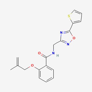 molecular formula C18H17N3O3S B4091729 2-[(2-methylprop-2-en-1-yl)oxy]-N-{[5-(2-thienyl)-1,2,4-oxadiazol-3-yl]methyl}benzamide 