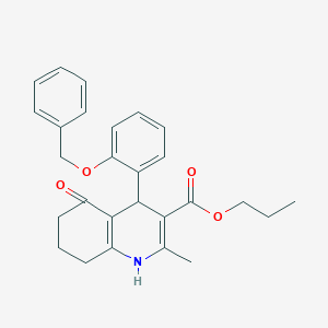 Propyl 4-[2-(benzyloxy)phenyl]-2-methyl-5-oxo-1,4,5,6,7,8-hexahydro-3-quinolinecarboxylate