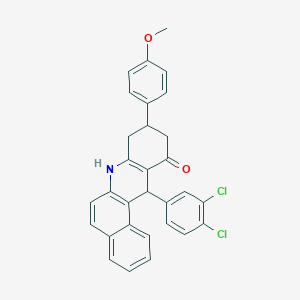 molecular formula C30H23Cl2NO2 B409175 12-(3,4-dichlorophenyl)-9-(4-methoxyphenyl)-8,9,10,12-tetrahydrobenzo[a]acridin-11(7H)-one 