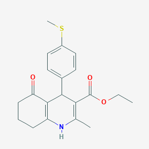 molecular formula C20H23NO3S B409176 Ethyl 2-methyl-4-[4-(methylsulfanyl)phenyl]-5-oxo-1,4,5,6,7,8-hexahydro-3-quinolinecarboxylate 
