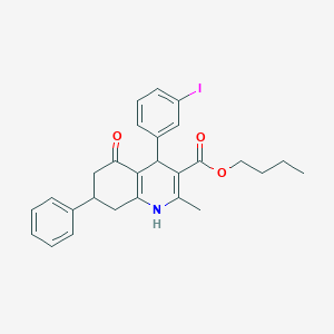 molecular formula C27H28INO3 B409177 Butyl 4-(3-iodophenyl)-2-methyl-5-oxo-7-phenyl-1,4,5,6,7,8-hexahydro-3-quinolinecarboxylate 