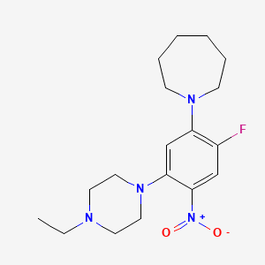 molecular formula C18H27FN4O2 B4091772 1-[5-(4-Ethylpiperazin-1-yl)-2-fluoro-4-nitrophenyl]azepane 