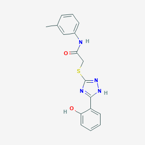molecular formula C17H16N4O2S B409179 2-[[5-(2-hydroxyphenyl)-1H-1,2,4-triazol-3-yl]sulfanyl]-N-(3-methylphenyl)acetamide 