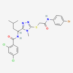 molecular formula C23H24BrCl2N5O2S B4091798 N-{1-[5-({2-[(4-bromophenyl)amino]-2-oxoethyl}sulfanyl)-4-methyl-4H-1,2,4-triazol-3-yl]-3-methylbutyl}-2,4-dichlorobenzamide 