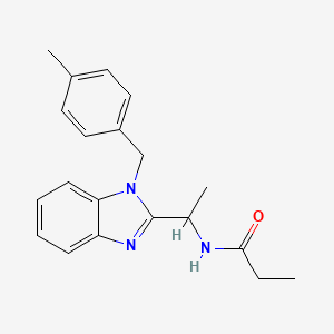 molecular formula C20H23N3O B4091806 N-(1-{1-[(4-METHYLPHENYL)METHYL]-1H-1,3-BENZODIAZOL-2-YL}ETHYL)PROPANAMIDE 