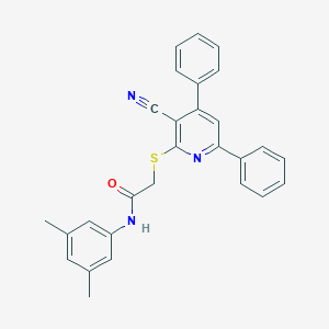 2-[(3-cyano-4,6-diphenyl-2-pyridinyl)sulfanyl]-N-(3,5-dimethylphenyl)acetamide