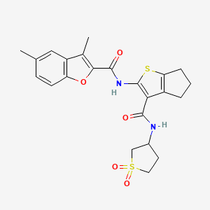 N-{3-[(1,1-dioxidotetrahydrothiophen-3-yl)carbamoyl]-5,6-dihydro-4H-cyclopenta[b]thiophen-2-yl}-3,5-dimethyl-1-benzofuran-2-carboxamide