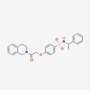 molecular formula C25H26N2O4S B4091866 4-[2-(3,4-dihydro-1H-isoquinolin-2-yl)-2-oxoethoxy]-N-(1-phenylethyl)benzenesulfonamide 