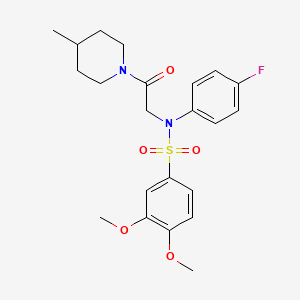 N-(4-Fluoro-phenyl)-3,4-dimethoxy-N-[2-(4-methyl-piperidin-1-yl)-2-oxo-ethyl]-benzenesulfonamide