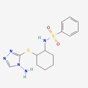 molecular formula C14H19N5O2S2 B4091889 N-{2-[(4-amino-4H-1,2,4-triazol-3-yl)thio]cyclohexyl}benzenesulfonamide 