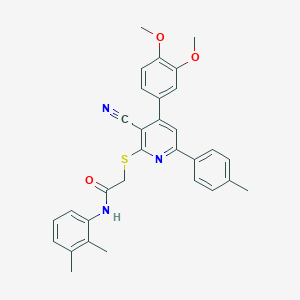 2-{[3-cyano-4-(3,4-dimethoxyphenyl)-6-(4-methylphenyl)-2-pyridinyl]sulfanyl}-N-(2,3-dimethylphenyl)acetamide