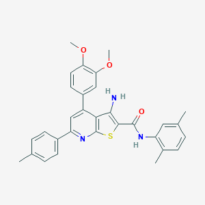 3-amino-4-(3,4-dimethoxyphenyl)-N-(2,5-dimethylphenyl)-6-(4-methylphenyl)thieno[2,3-b]pyridine-2-carboxamide