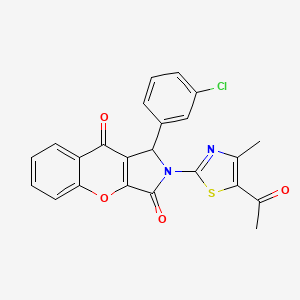 2-(5-ACETYL-4-METHYL-1,3-THIAZOL-2-YL)-1-(3-CHLOROPHENYL)-1H,2H,3H,9H-CHROMENO[2,3-C]PYRROLE-3,9-DIONE