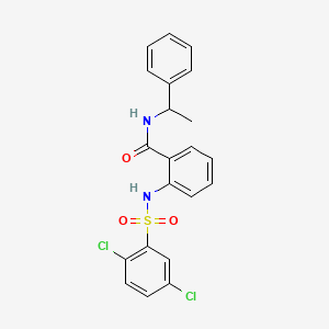 2-{[(2,5-dichlorophenyl)sulfonyl]amino}-N-(1-phenylethyl)benzamide