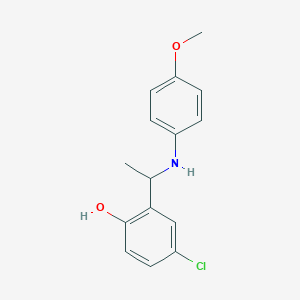 molecular formula C15H16ClNO2 B4091947 4-chloro-2-{1-[(4-methoxyphenyl)amino]ethyl}phenol 