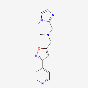 molecular formula C15H17N5O B4091951 N-methyl-1-(1-methyl-1H-imidazol-2-yl)-N-[(3-pyridin-4-ylisoxazol-5-yl)methyl]methanamine 