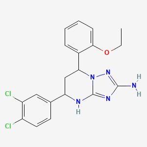 molecular formula C19H19Cl2N5O B4091959 5-(3,4-dichlorophenyl)-7-(2-ethoxyphenyl)-4,5,6,7-tetrahydro[1,2,4]triazolo[1,5-a]pyrimidin-2-amine 