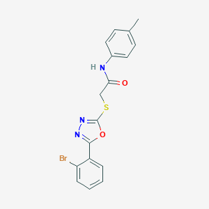 molecular formula C17H14BrN3O2S B409196 2-[5-(2-Bromo-phenyl)-[1,3,4]oxadiazol-2-ylsulfanyl]-N-p-tolyl-acetamide CAS No. 332114-26-8