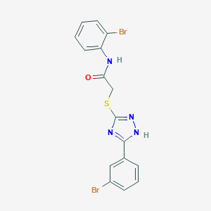 molecular formula C16H12Br2N4OS B409198 N-(2-bromophenyl)-2-[[5-(3-bromophenyl)-1H-1,2,4-triazol-3-yl]sulfanyl]acetamide CAS No. 332127-08-9