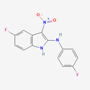 5-fluoro-N-(4-fluorophenyl)-3-nitro-1H-indol-2-amine