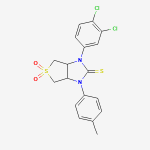 molecular formula C18H16Cl2N2O2S2 B4091993 1-(3,4-dichlorophenyl)-3-(4-methylphenyl)tetrahydro-1H-thieno[3,4-d]imidazole-2(3H)-thione 5,5-dioxide 