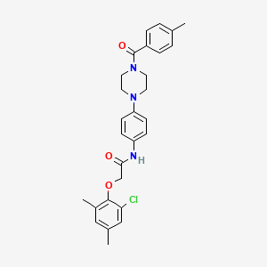 2-(2-chloro-4,6-dimethylphenoxy)-N-{4-[4-(4-methylbenzoyl)-1-piperazinyl]phenyl}acetamide