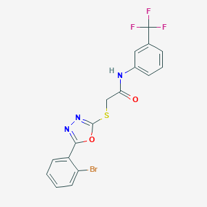 2-{[5-(2-bromophenyl)-1,3,4-oxadiazol-2-yl]sulfanyl}-N-[3-(trifluoromethyl)phenyl]acetamide