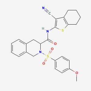 N-(3-CYANO-4,5,6,7-TETRAHYDRO-1-BENZOTHIOPHEN-2-YL)-2-(4-METHOXYBENZENESULFONYL)-1,2,3,4-TETRAHYDROISOQUINOLINE-3-CARBOXAMIDE