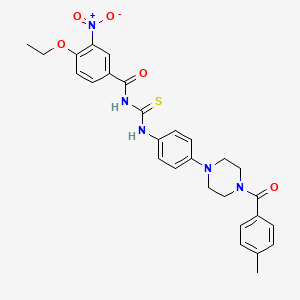 4-ethoxy-N-[(4-{4-[(4-methylphenyl)carbonyl]piperazin-1-yl}phenyl)carbamothioyl]-3-nitrobenzamide