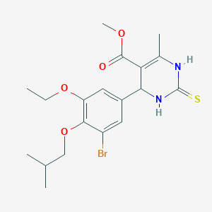 molecular formula C19H25BrN2O4S B4092037 methyl 4-(3-bromo-5-ethoxy-4-isobutoxyphenyl)-6-methyl-2-thioxo-1,2,3,4-tetrahydro-5-pyrimidinecarboxylate 