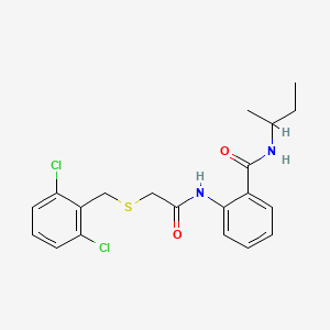 molecular formula C20H22Cl2N2O2S B4092046 N-(sec-butyl)-2-({[(2,6-dichlorobenzyl)thio]acetyl}amino)benzamide 