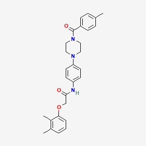 molecular formula C28H31N3O3 B4092048 2-(2,3-dimethylphenoxy)-N-(4-{4-[(4-methylphenyl)carbonyl]piperazin-1-yl}phenyl)acetamide 