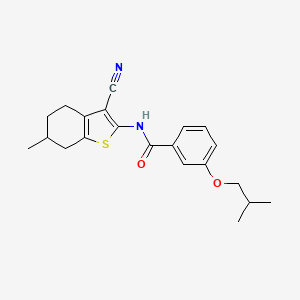 N-(3-cyano-6-methyl-4,5,6,7-tetrahydro-1-benzothiophen-2-yl)-3-(2-methylpropoxy)benzamide