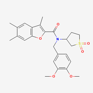 N-(3,4-dimethoxybenzyl)-N-(1,1-dioxidotetrahydrothiophen-3-yl)-3,5,6-trimethyl-1-benzofuran-2-carboxamide